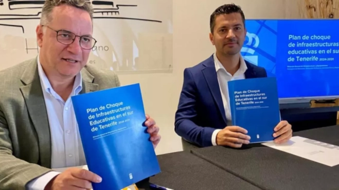 Poli Suárez junto a Iván González en la presentación del plan / GOBIERNO DE CANARIAS