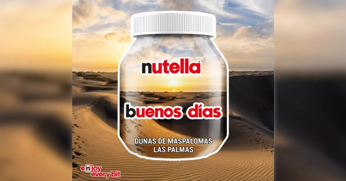 Imagen del bote de Nutella edición limitada con las Dunas de Maspalomas  / AH