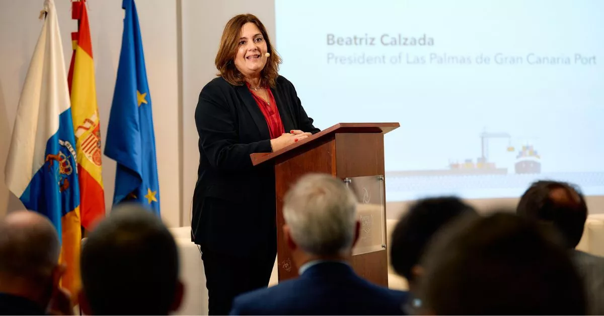 La presidenta de la Autoridad Portuaria de Las Palmas (APLP), Beatriz Calzada. Los puertos que gestiona este organismo en la provincia vuelven a crecer respecto al primer trimestre de 2024. / AH