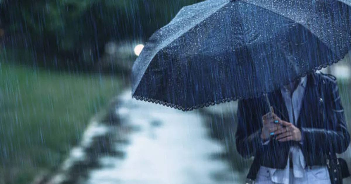 Imagen de una persona caminando bajo la lluvia / PEXELS