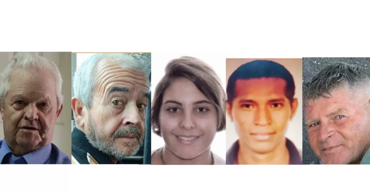 Casiano, Jesús, Evelyn, Danny Javier y José Manuel, recientemente desaparecidos en Canarias. / SOS DESAPARECIDOS