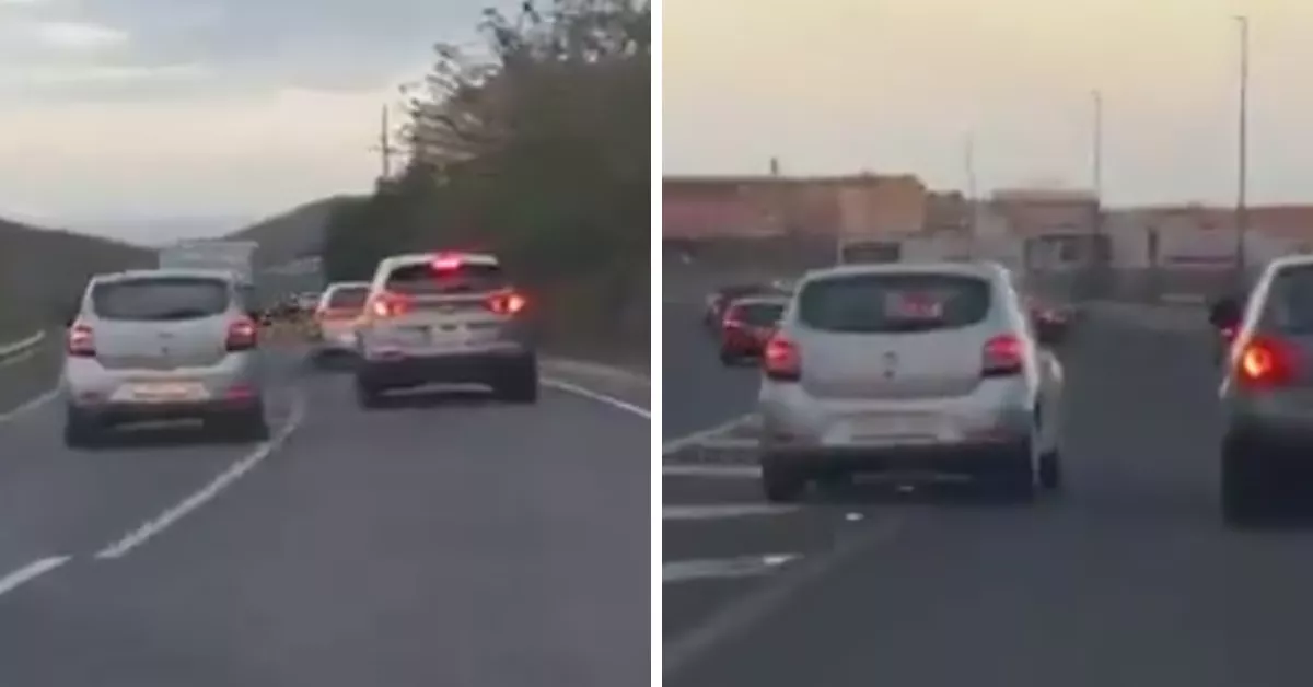 Segundo caso de conducción temeraria en Tenerife tras el del BMW: adelanta en continua y por arcenes./ RRSS