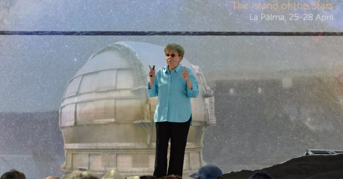 Jane Lubchenco, científica ambiental y ecóloga marina, en la primera jornada del ciclo de conferencias del Festival Starmus que se celebra en La Palma. EFE/Miguel Calero