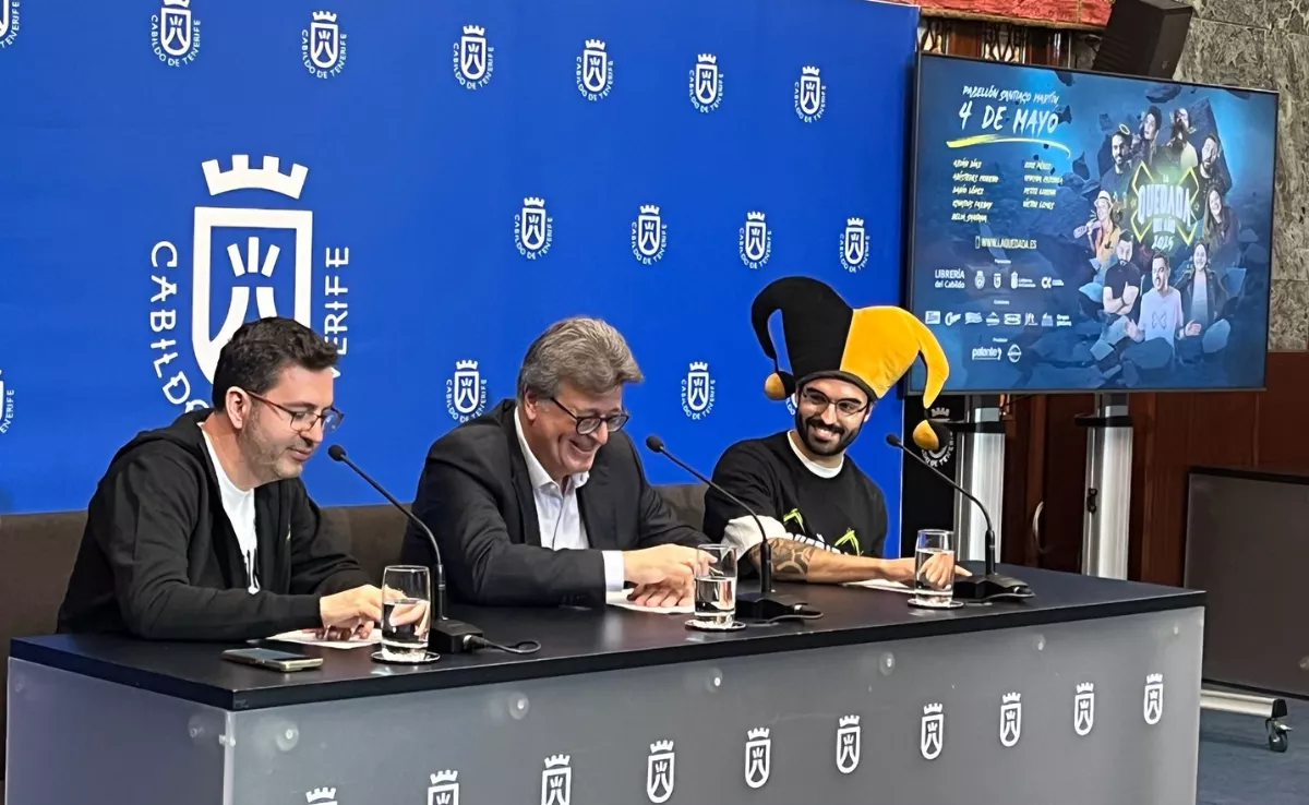 José Carlos Acha, Darío López y Abián Díaz en la presentación de La Quedada 2025. /AH