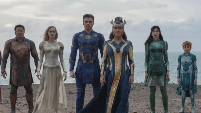 Parte del reparto de 'Eternals', que se rodó en Fuerteventura. / AH