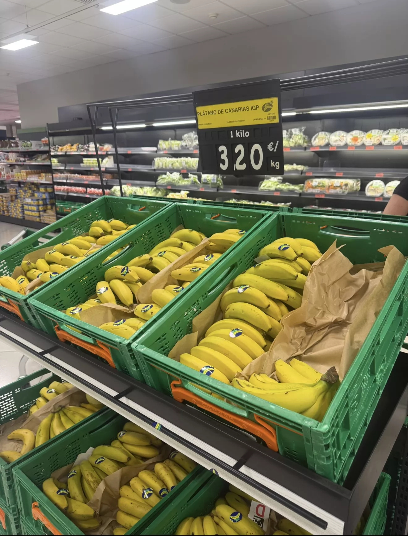 Precio del plátano en un supermercado de Tenerife. / ATLÁNTICO HOY