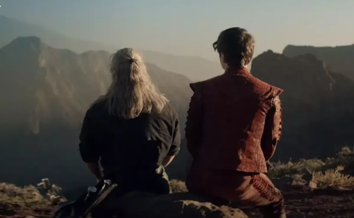 Imagen de la serie 'The Witcher' con un paisaje de La Palma de fondo / NETFLIX