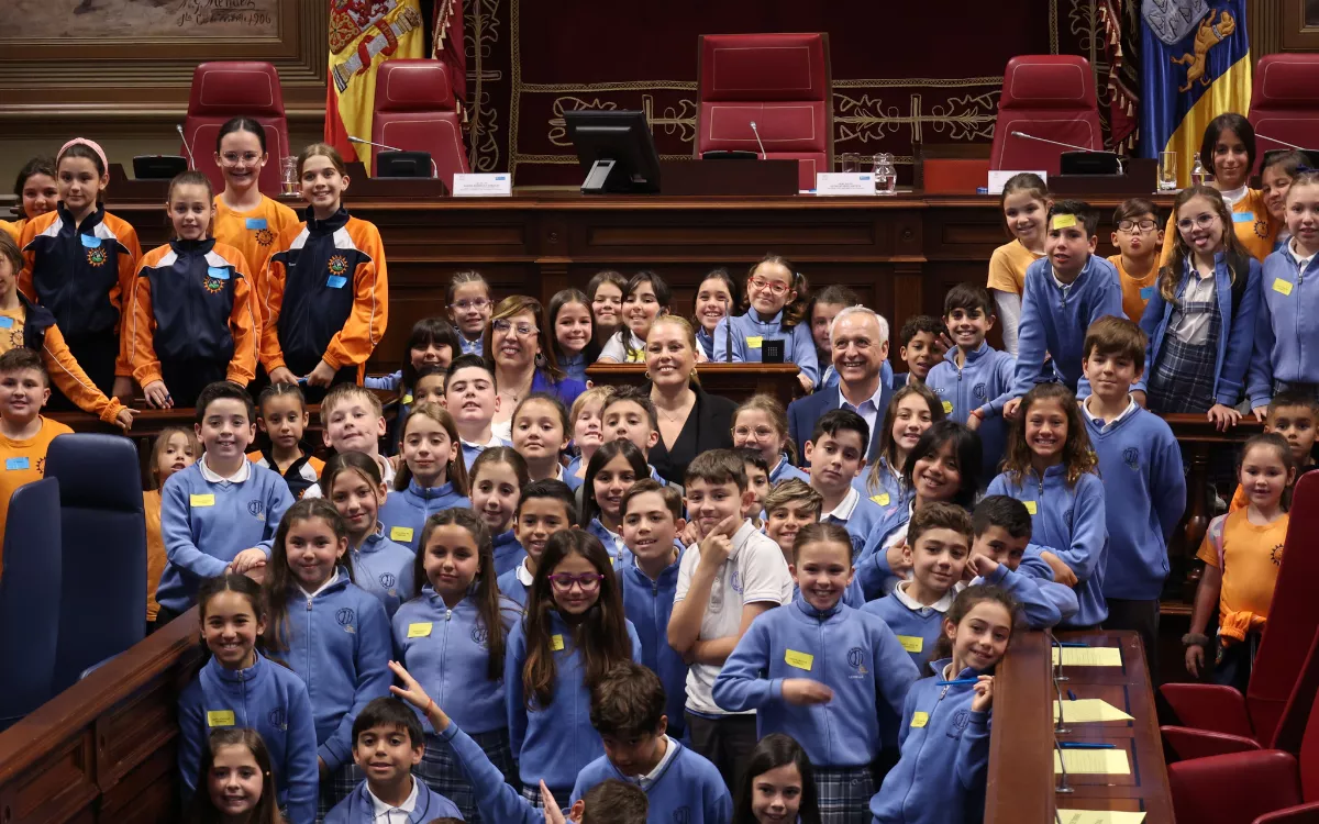 Escolares de las islas se convierten en 'Diputados por un Día' en el Parlamento de Canarias. / AH