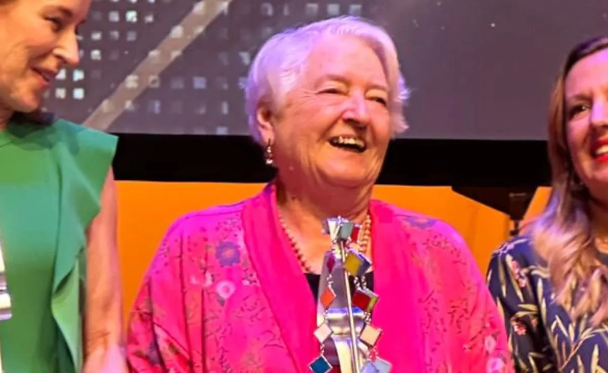 Belarmina Martínez, histórica feminista, durante la entrega de los Premios Estamos con Ellas|CEDIDA