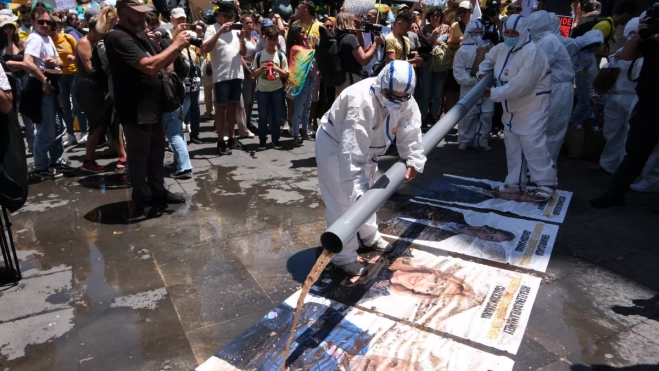 Manifestantes en Canarias piden otro modelo turístico / EFE Manifestantes en Canarias piden otro modelo turístico / EFE