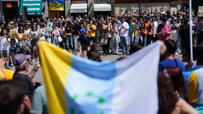 Manifestación en Madrid contra la masificación turística en Canarias / EFE