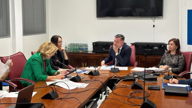 Teodoro Sosa y Pepa Luzardo durante la comisión de pleno / ATLÁNTICO HOY - MARCOS MORENO