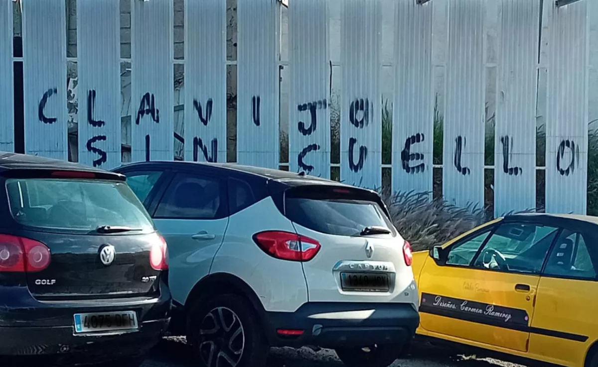 Pintada con contenido amenazante contra Fernando Clavijo. / ATLÁNTICO HOY