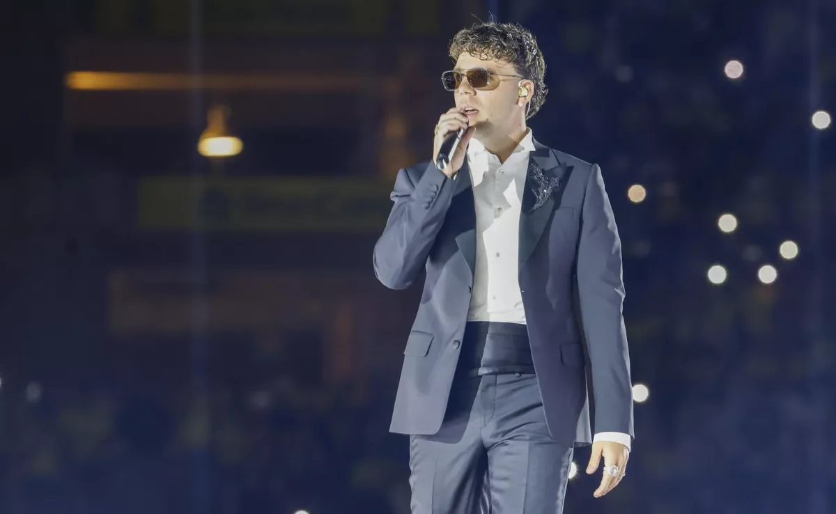 Imagen de Quevedo durante el concierto en el Estadio de Gran Canaria / EFE