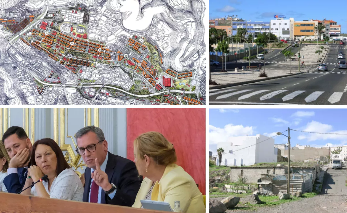 Mapa de la zona de Las Torres, imágenes del barrio y el concejal Mauricio Roque / MONTAJE AH