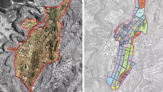 Mapas del espacio que abarcará el proyecto al completo / MONTAJE AH Mapas del espacio que abarcará el proyecto al completo / MONTAJE AH