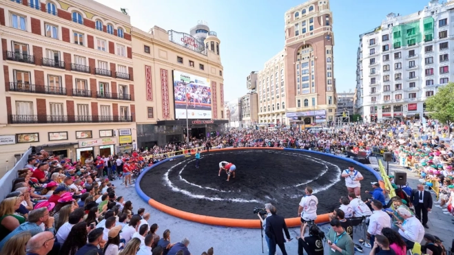 Imagen de la luchada que tuvo lugar en la Plaza Callao en Madrid / GOBIERNO DE CANARIAS