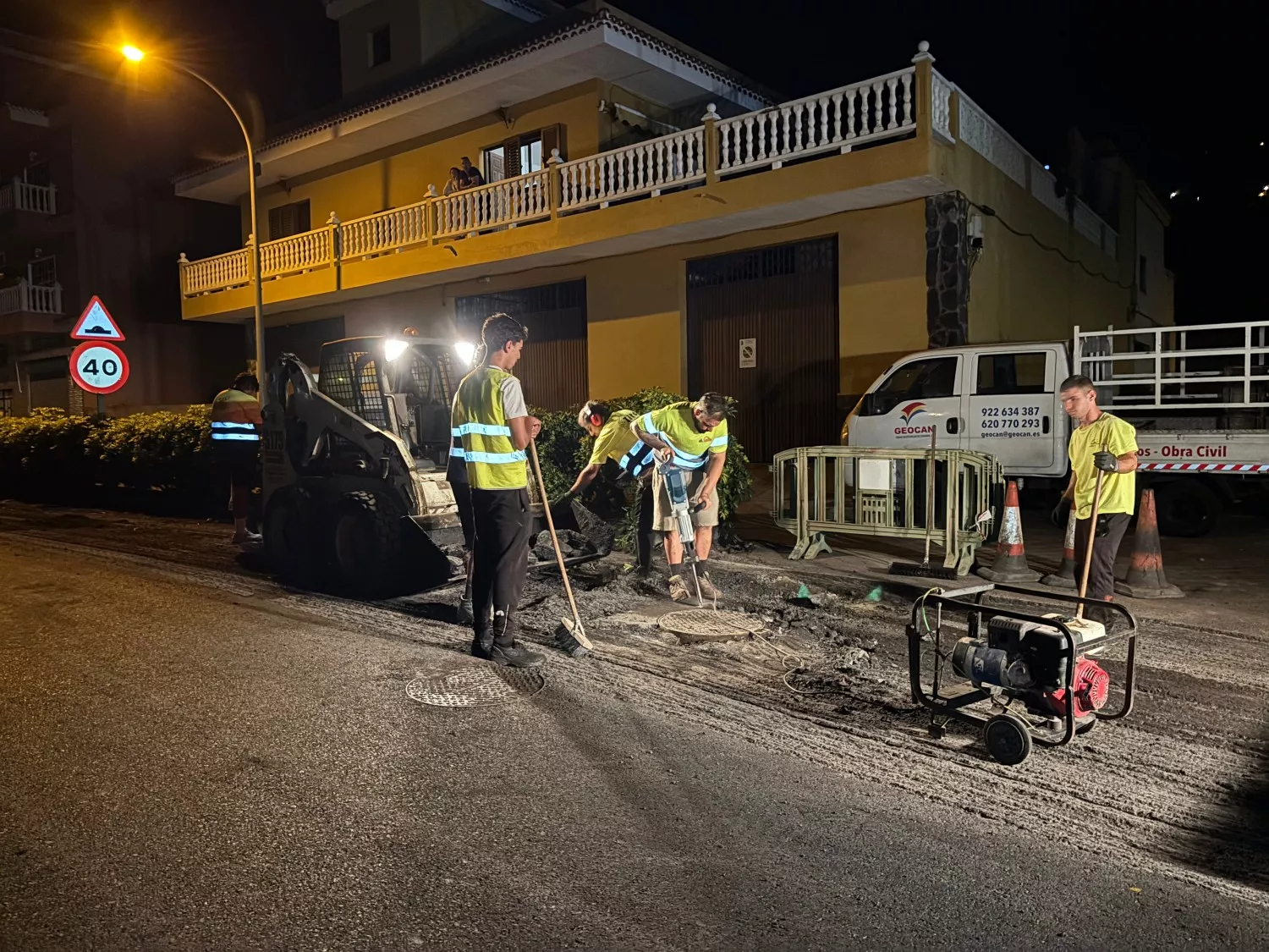 Trabajos en la carretera de La Matanza. / CABILDO DE TENERIFE