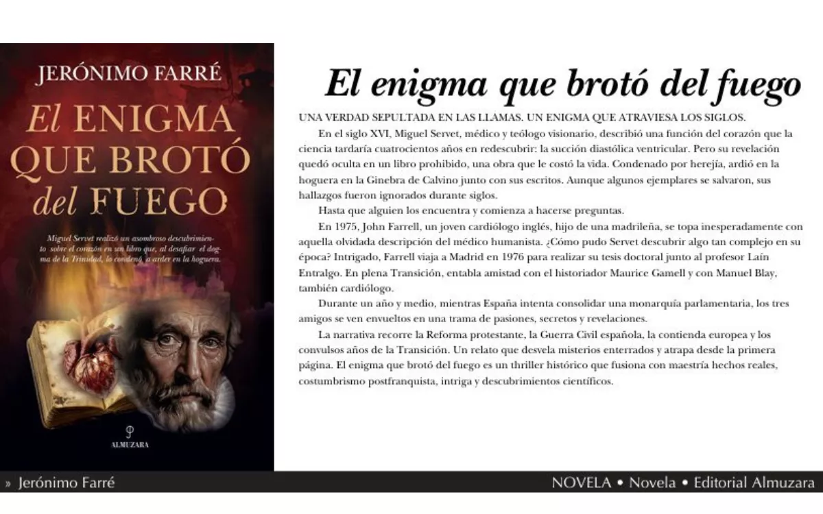 Almuzara presenta 'El enigma que brotó del fuego', de Jerónimo Farré. / SERVIMEDIA