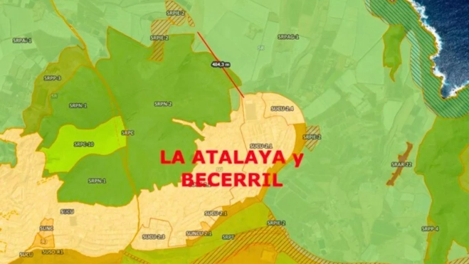 Vista aérea del barrio de La Atalaya y de la zona donde se pretende instalar la planta de biogas. |AH
