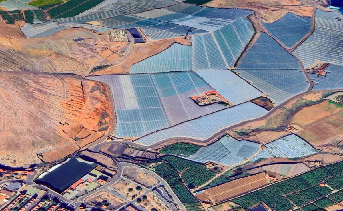 Vista aérea del barrio de La Atalaya y de la zona donde se pretende instalar la planta de biogás / ATLÁNTICO HOY