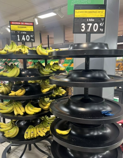 Comparativa del precio de la banana y del Plátano de Canarias. / REDES