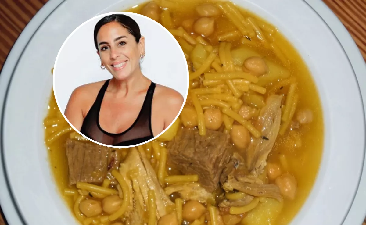 Imagen del plato típico canario y Anabel Pantoja / MONTAJE AH 