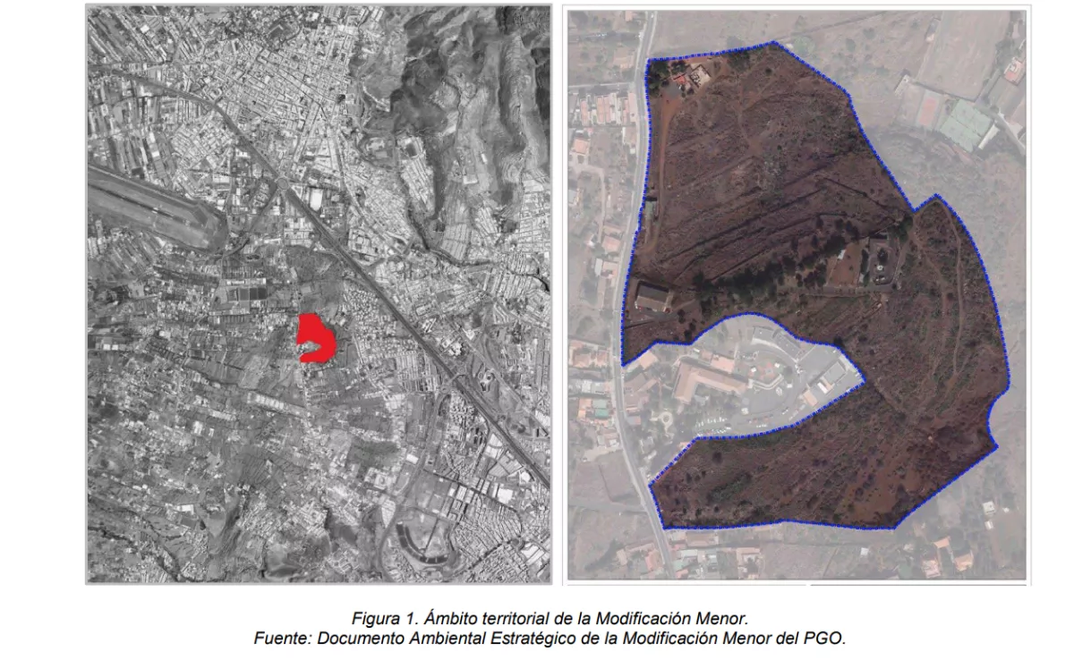 Localización de la modificación menor del Plan General de Ordenación en Montaña del Drago. / 