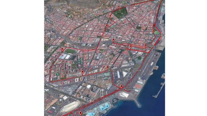 Recorrido de la guagua turística en Santa Cruz de Tenerife. BASES Recorrido de la guagua turística en Santa Cruz de Tenerife. BASES