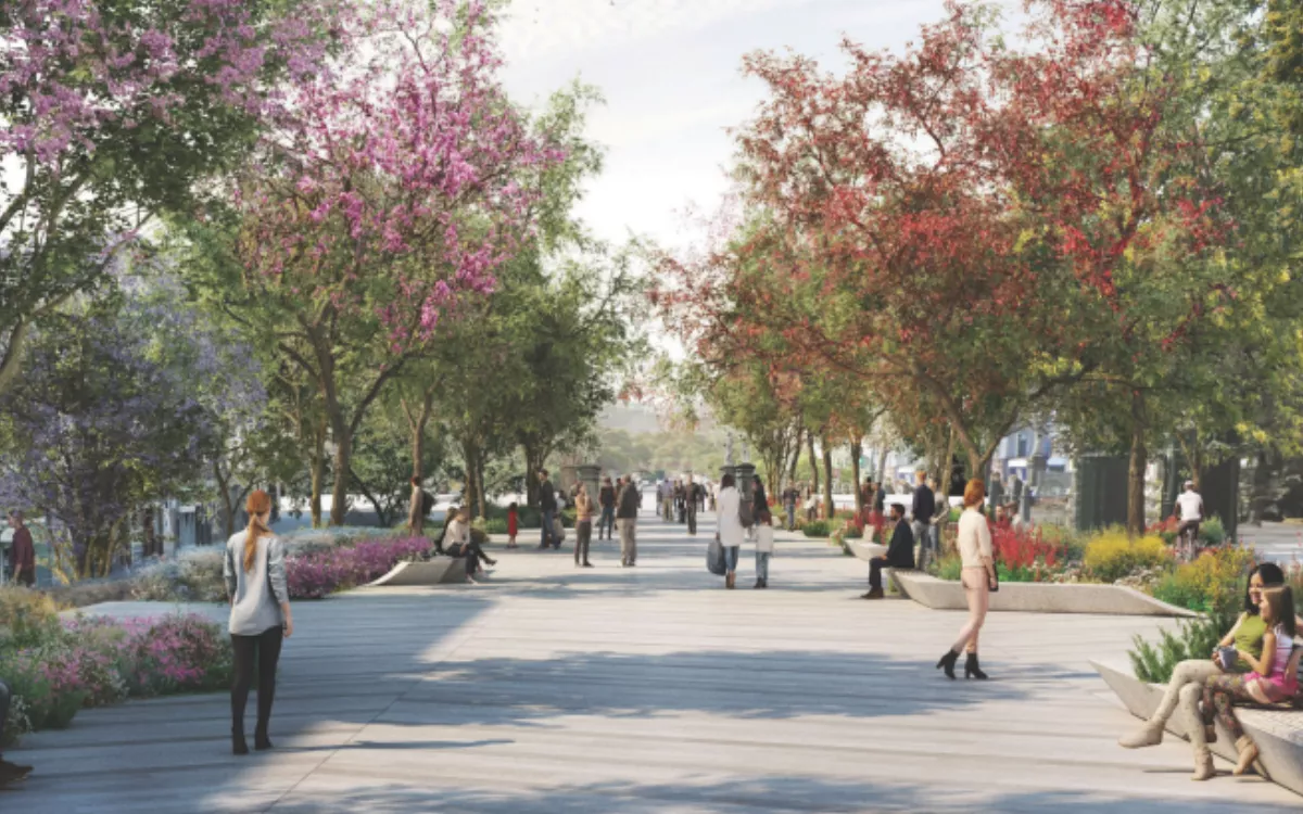 El recurso de Portela por el Guiniguada sigue abierto: el tribunal sólo rechazó frenar el concurso. En la imagen, recreación del proyecto ganador, 'Awa'. / AH