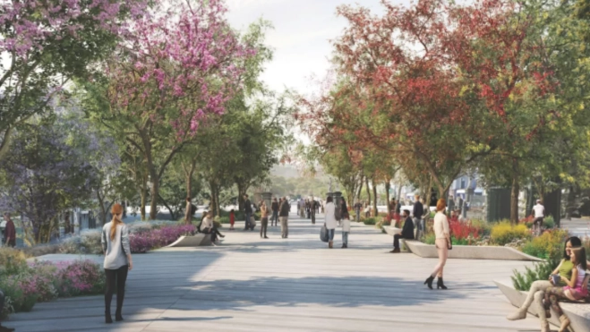 El recurso de Portela por el Guiniguada sigue abierto: el tribunal sólo rechazó frenar el concurso. En la imagen, recreación del proyecto ganador, 'Awa'. / AH