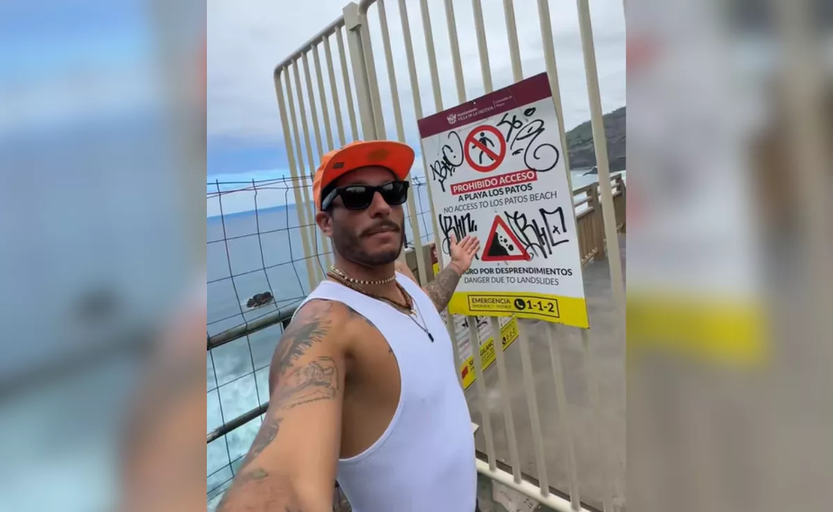 Imagen del tiktoker @ibairider en una playa de Tenerife  RRSS