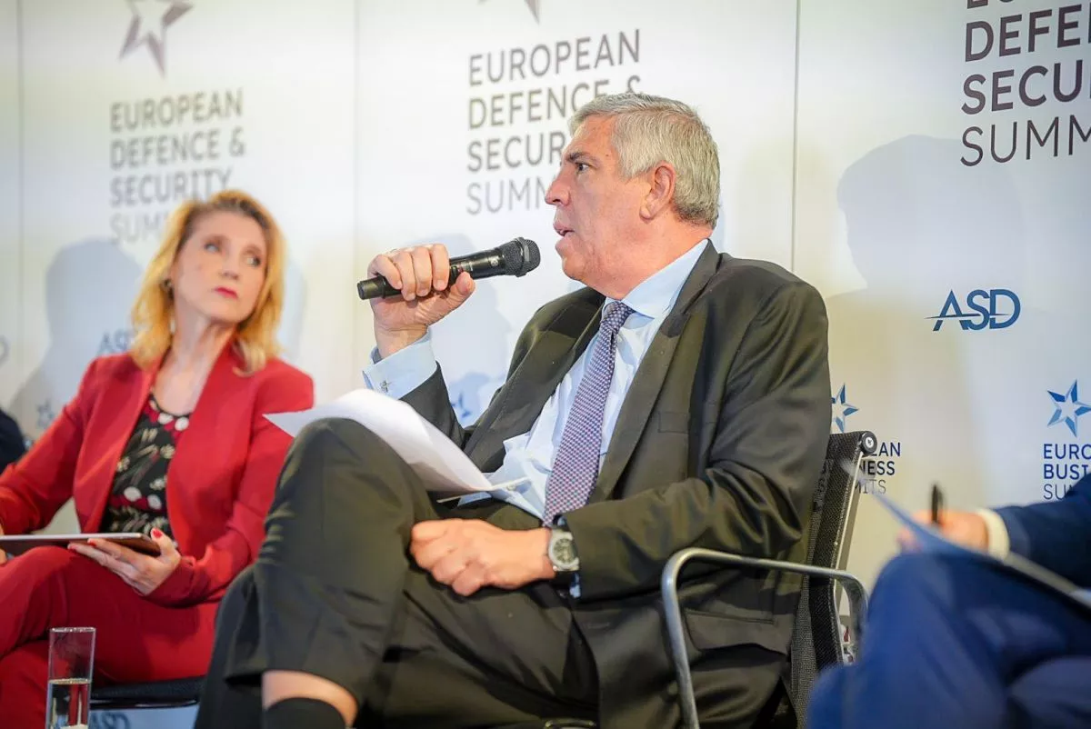 José Vicente de los Mozos, CEO de Indra, interviene en Bruselas en el European Defence & Security Summit | Foto de Indra