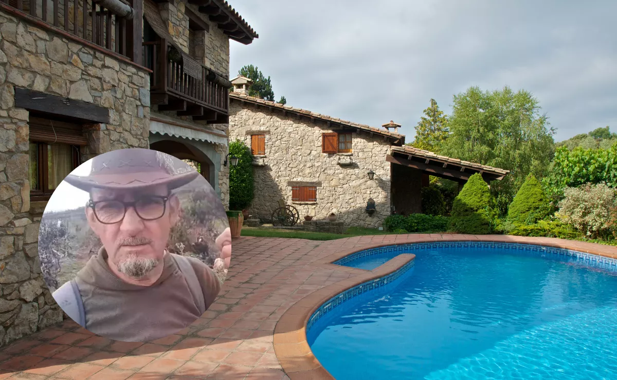 José, ganadero tinerfeño que ha sufrido quejas vecinales por sus cabras, junto a una casa rural / MONTAJE AH