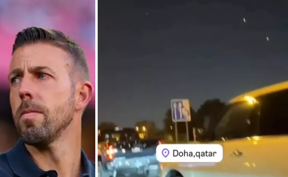 Luis García Fernández y un vídeo del ataque iraní a una base estadounidense en Catar./ MONTAJE AH