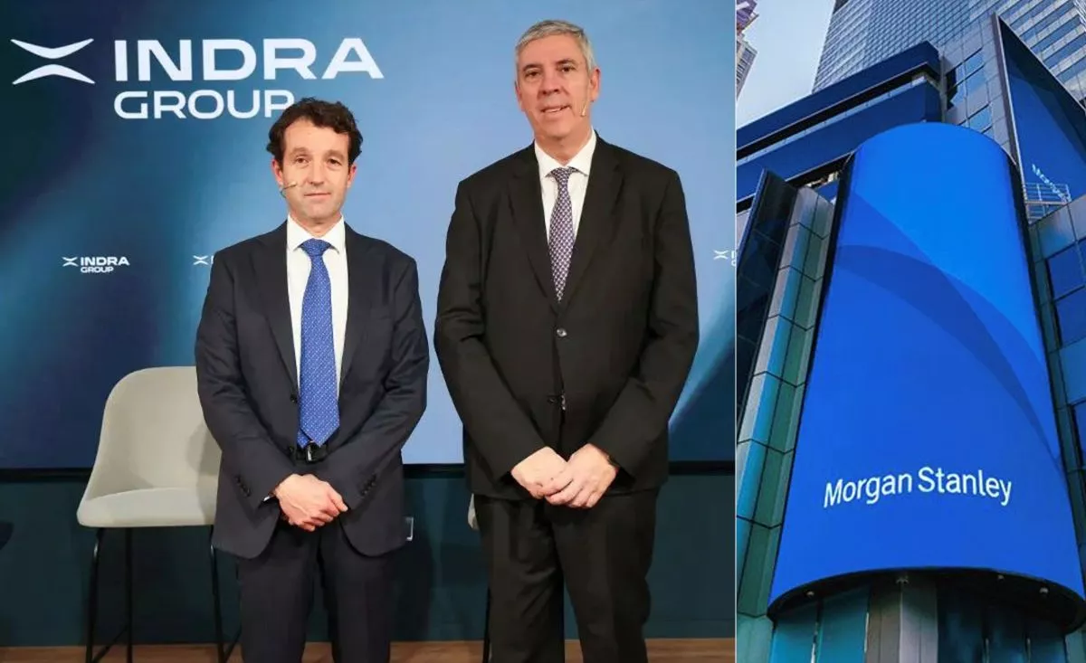 Ángel Escribano, presidente ejecutivo de Indra y José Vicente de los Mozos, consejero delegado de Indra Sistemas. /Cedida