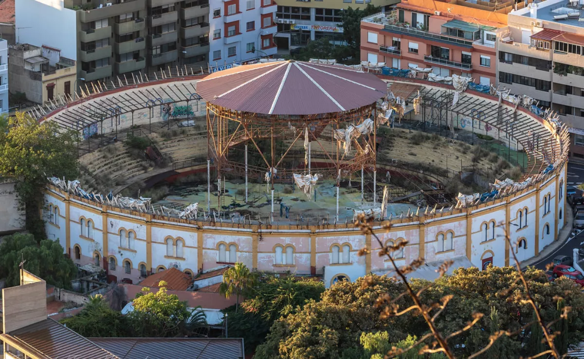 Imagen aérea de la Plaza de Toros de Santa Cruz de Tenerife./ LUIS G. - FLIKR