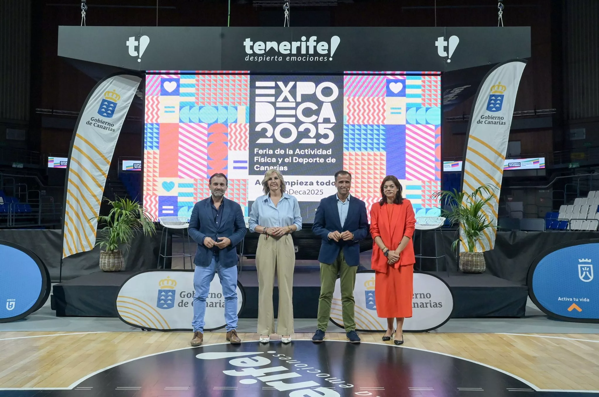 Presentación de ExpoDeca 2025. De izquierda a derecha, Manuel Fernández, Yolanda Moliné, Ángel Sabroso y Sara Mateos. / CEDIDA