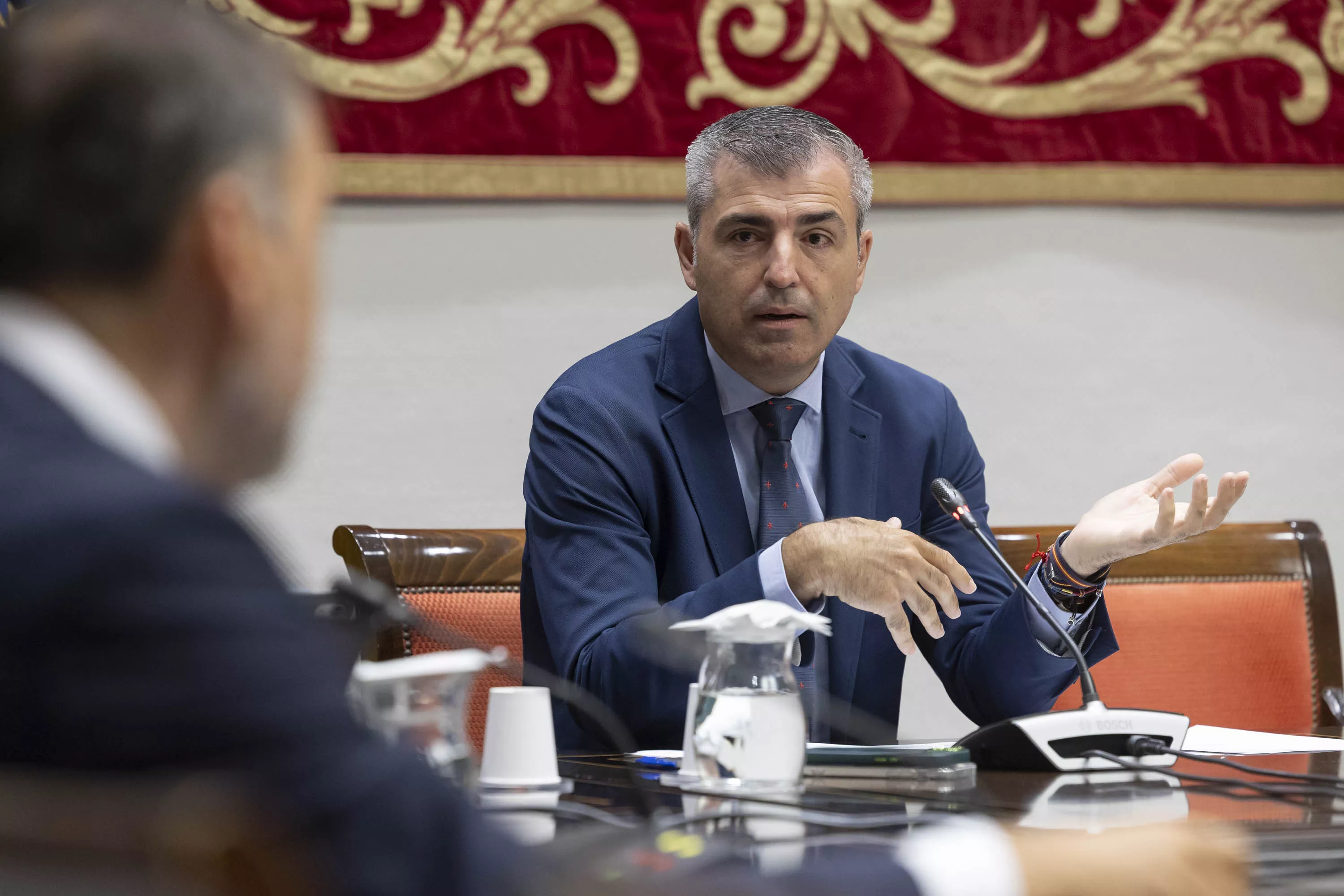 El vicepresidente del Gobierno de Canarias, Manuel Domínguez, compareció en comisión parlamentaria para hablar de la exploración, la investigación y la explotación de tierras raras. / MIGUEL BARRETO-EFE