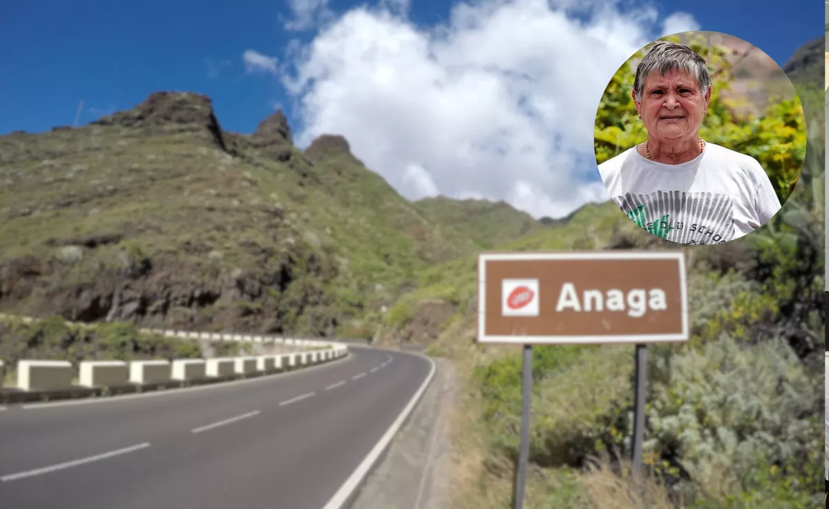 Carretera de Anaga y fotografía de Goya Dorta, quien se queja de la situación actual |MONTAJEAH