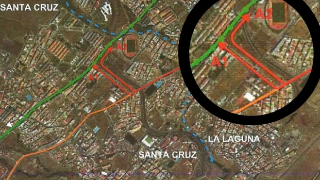 Las dos propuestas de Frente Cívico a la línea 2 de tranvía.MONTAJE AH Las dos propuestas de Frente Cívico a la línea 2 de tranvía.MONTAJE AH