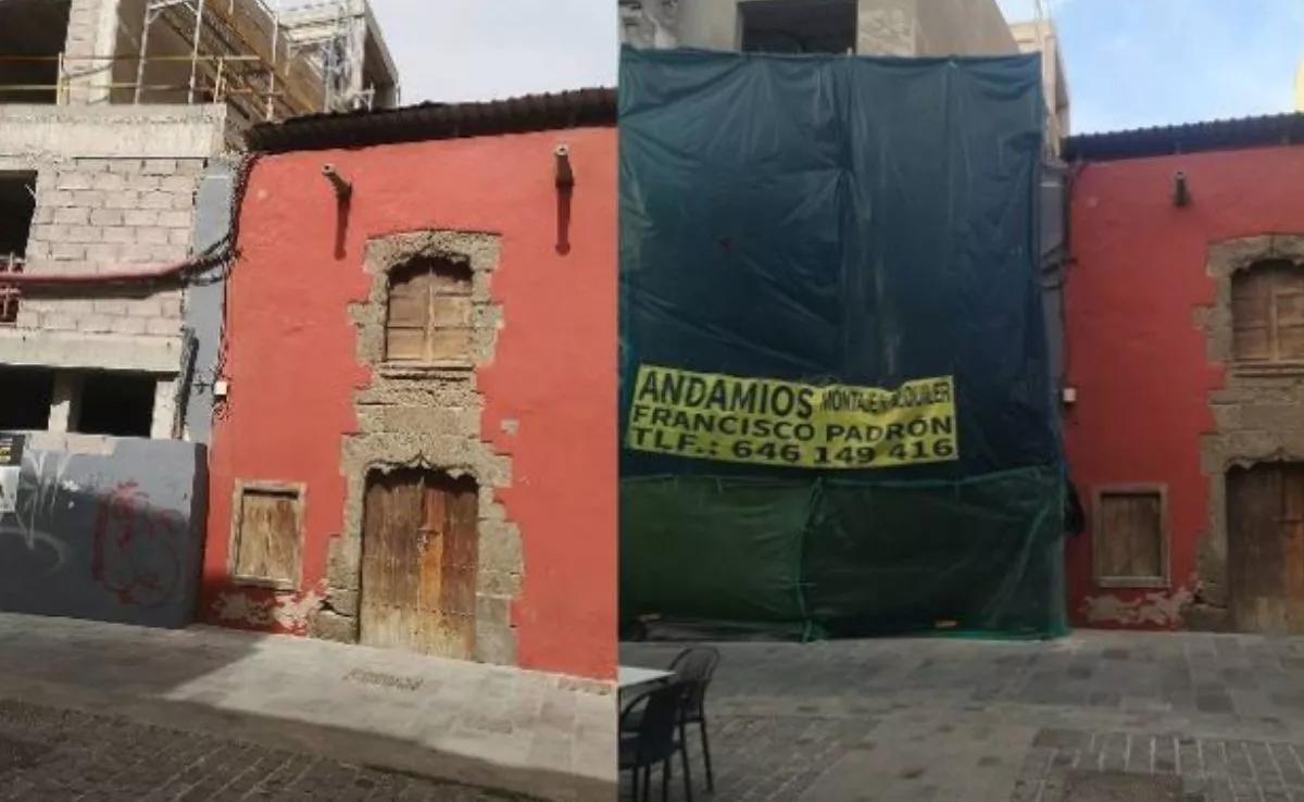 El inmueble de la calle Mendizábal adquirido por el Ayuntamiento de Las Palmas de Gran Canaria, visto desde dos perspectivas. / AH