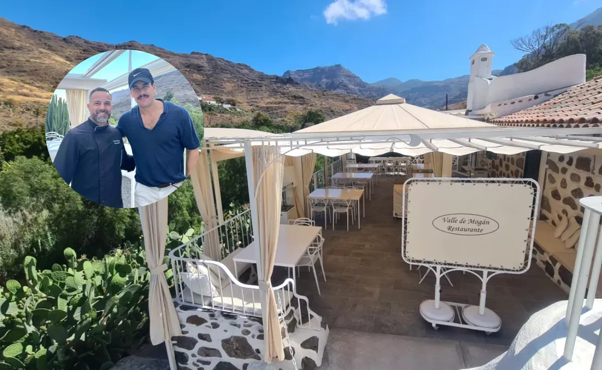 Imagen de Mario Casas en un restaurante de Gran Canaria / VALLE DE MOGÁN