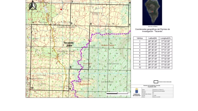 Demarcación del permiso de investigación Tacande. INDUSTRIA
