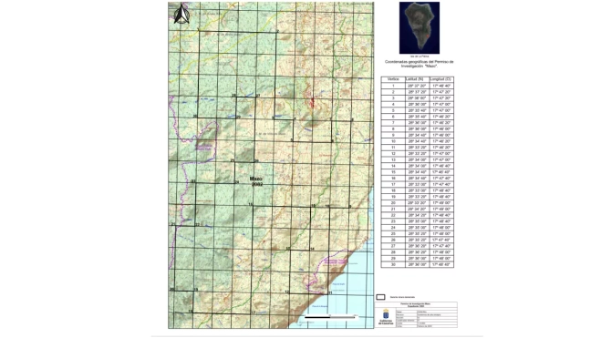 Demarcación del permiso de investigación Mazo. INDUSTRIA
