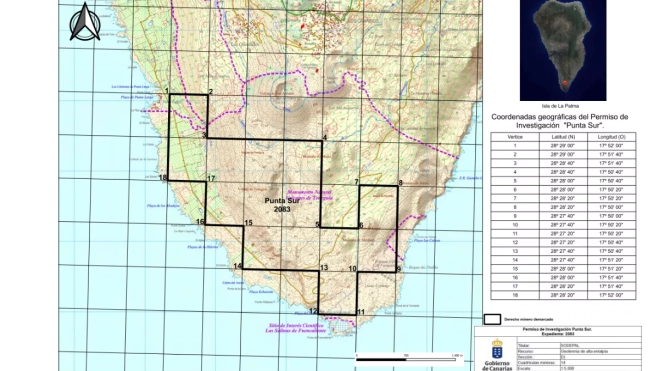 Demarcación del permiso de investigación Punta sur. INDUSTRIA