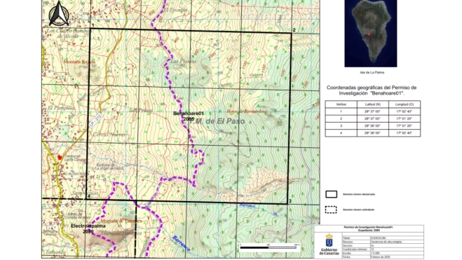 Demarcación del permiso de investigación Benehaore 01. INDUSTRIA