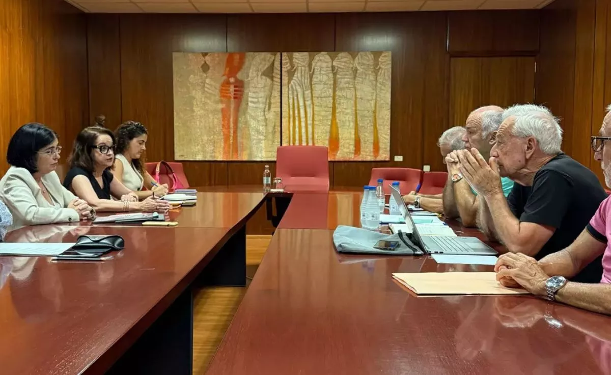 La alcaldesa de Las Palmas de Gran Canaria, y los representantes vecinales de Las Torres en una reunión el pasado mes de julio / AYUNTAMIENTO LPA