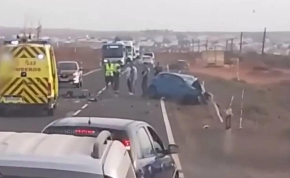 Uno de los coches accidentados en Antigua, Fuerteventura. /Redes