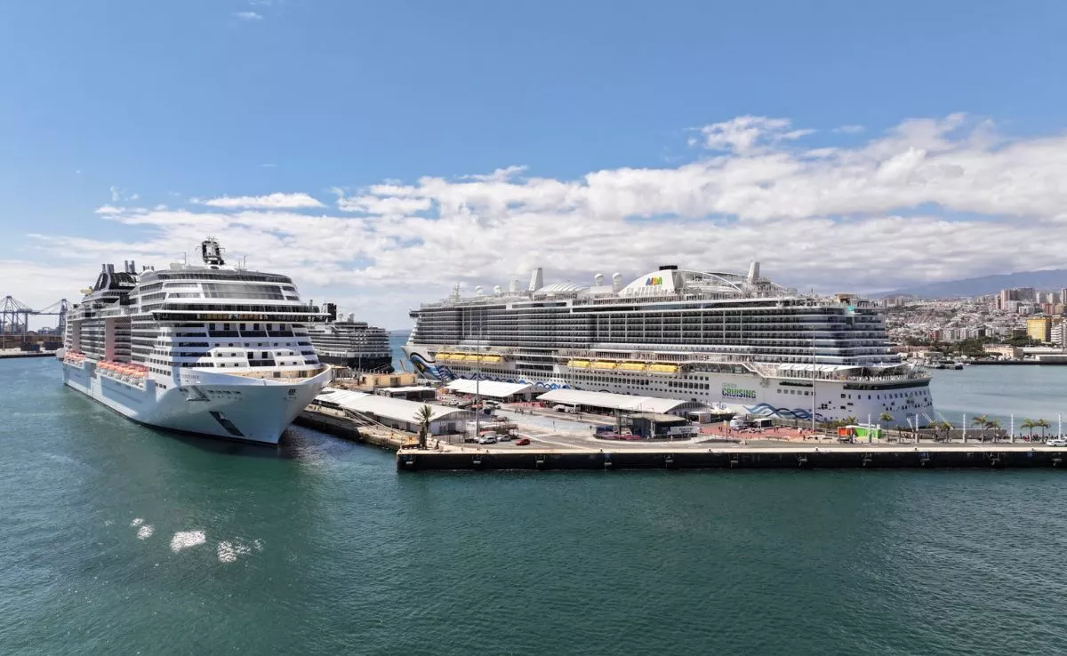 Dos cruceros en el muelle Santa Catalina del Puerto de Las Palmas, principal actividad afectada por la dimisión del jefe comercial de la Autoridad Portuaria. / AH.